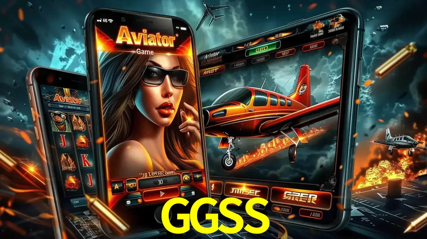 O popular jogo de apostas Aviator exibido em vários celulares e tablets, mostrando a interface emocionante e a ação de voo disponíveis para jogar agora no GGSS.